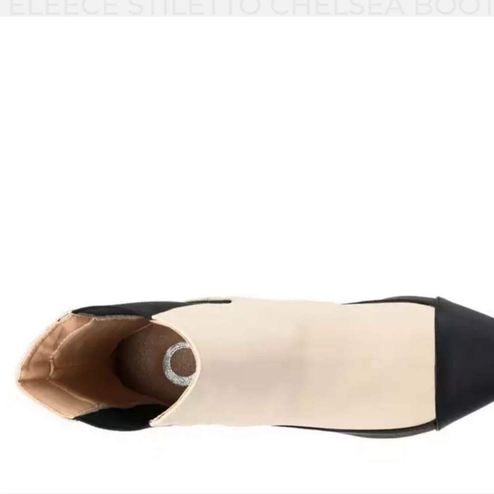Journee off white and black shoe boots